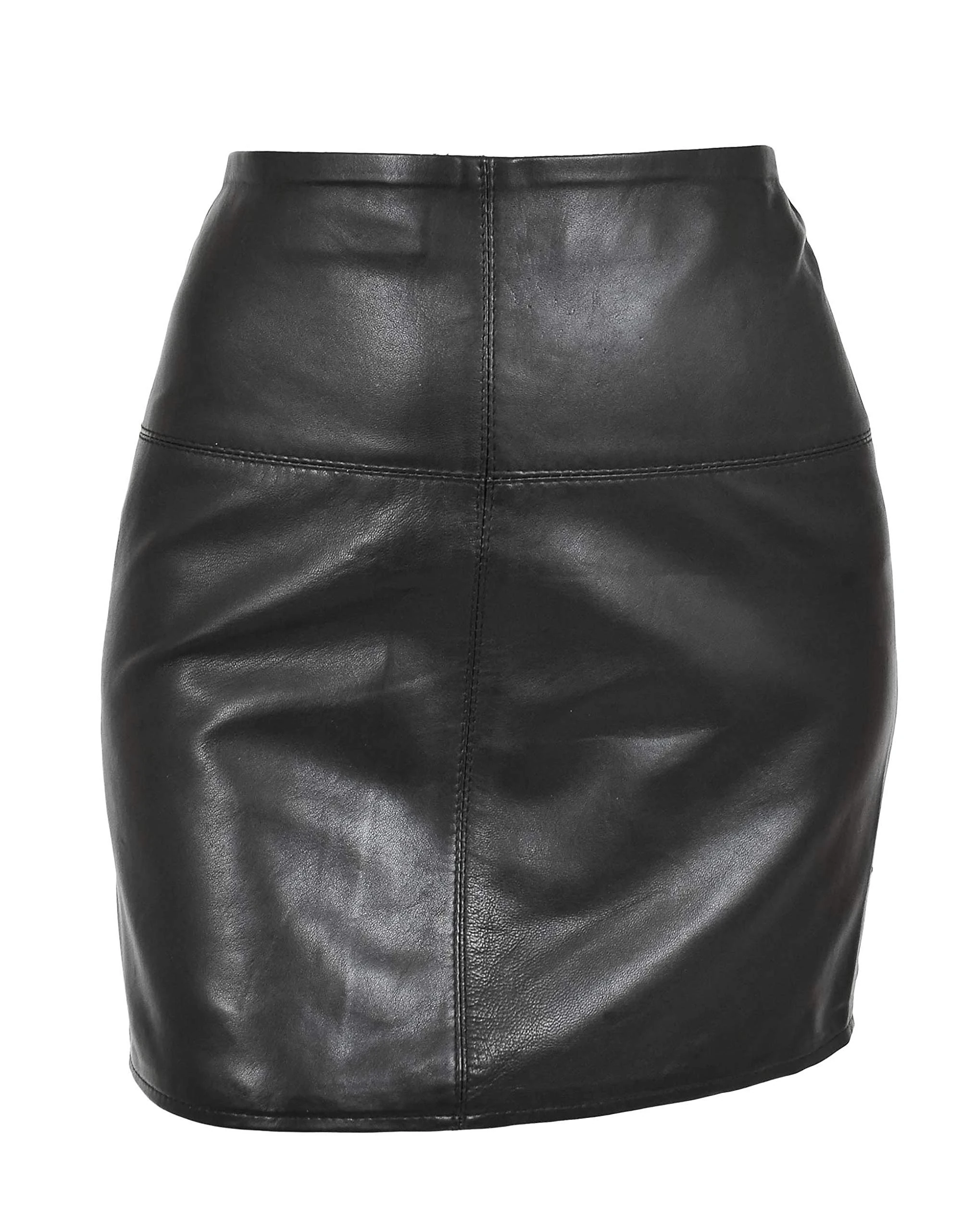 A1 FASHION GOODS Womens Real Soft Black Leather Mini Skirt 16" Long Hot Sexy Club Party Wear Ivy (8)