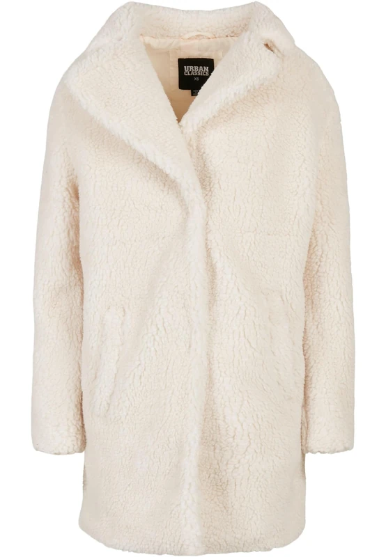 Urban Classics Women's Ladies Oversized Sherpa Coat Jacket, whitesand, L