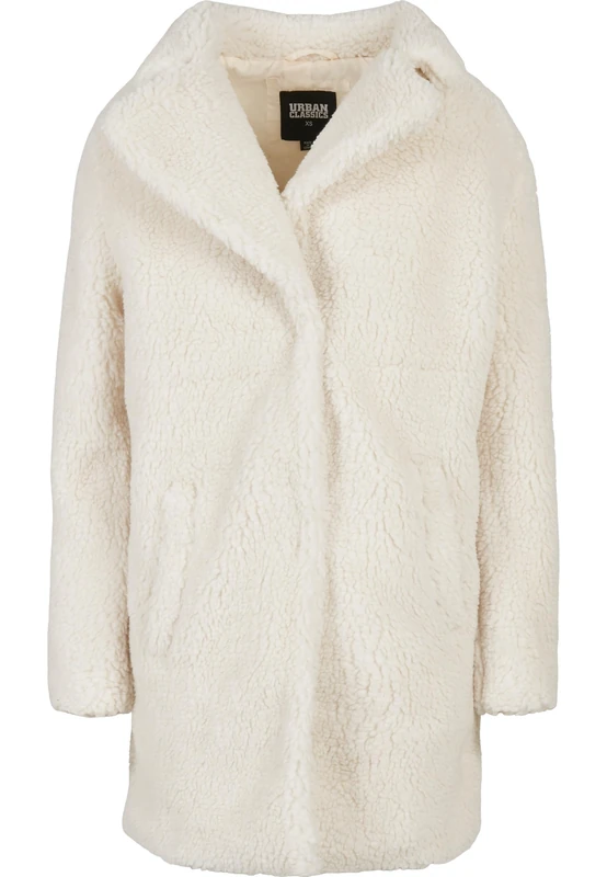 Urban Classics Women's Ladies Oversized Sherpa Coat Jacket, whitesand, XS