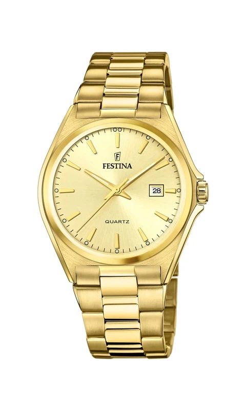 Festina Gold PVD-Plated Steel Watch with Stainless Bracelet F20555/3