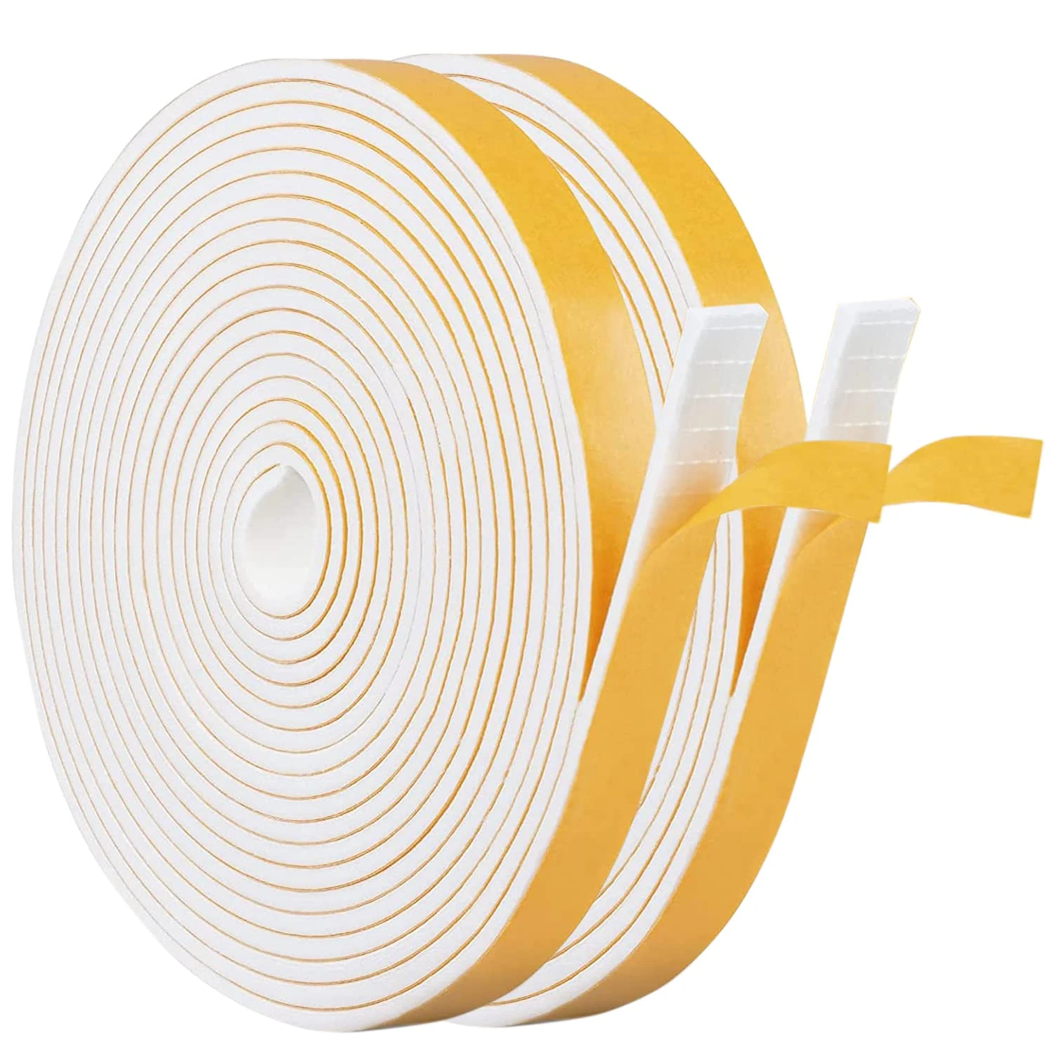 Adhesive Weather Stripping Foam Tape, 12mm(B) x 3mm(D)/12m Draught Excluder Foam Strip Tape Seal Self Adhesive for Door Window Against Cold Draught/Anti-Collision/Soundproof/Waterproof/Dustproof