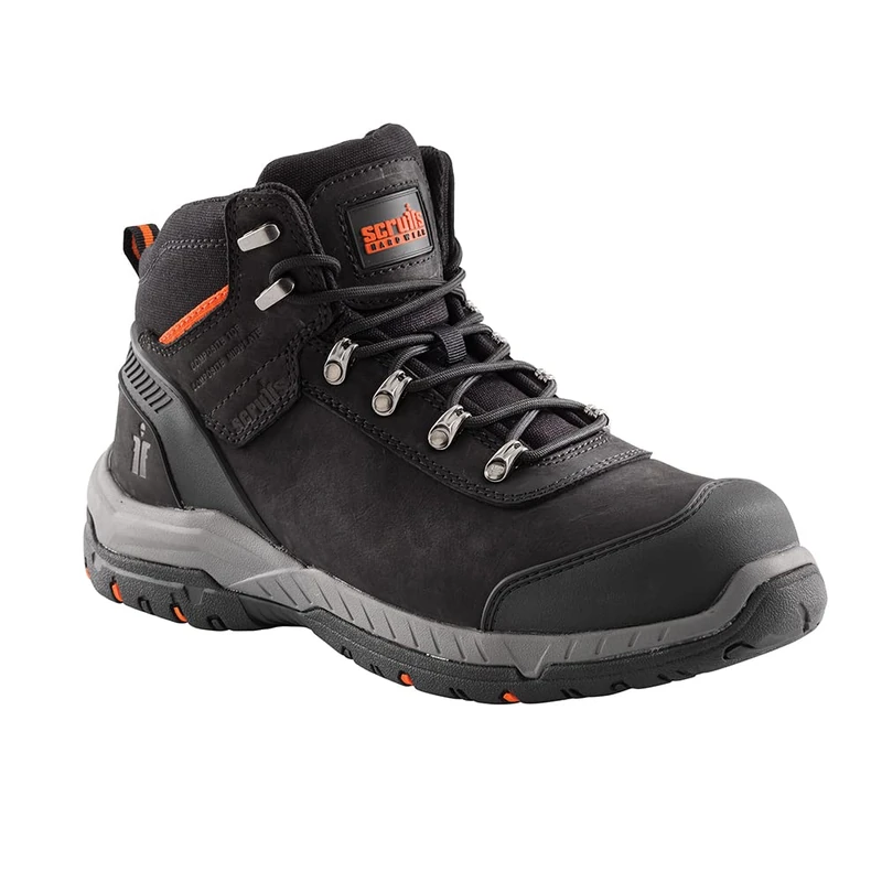 Scruffs Mens Sabatan Safety Black Ankle Boot, Black, 9 UK