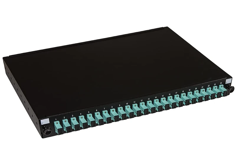 LINK LK24FOSC3 FIBER OPTIC PANEL 19" WITH 24 SC SIMPLEX OM3 ADAPTORS DEEP 250 MM COLOR BLACK