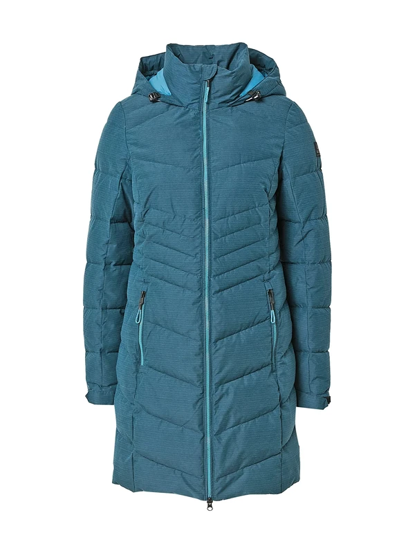 Killtec Women's Kow 150 Wmn Qltd Prk Quilted Parka with Zip-Off Hood, Petrol, 38