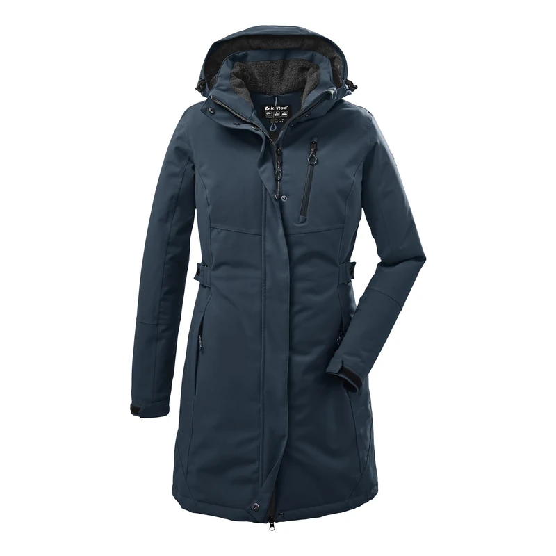 Killtec Women's Kow 165 Wmn Prk Functional Parka with Zip-Off Hood, Petrol, 50 (EU)