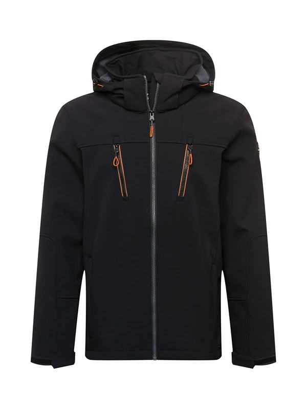 Killtec Men's Kow 163 Mn Sftshll Jckt Softshell Outdoor Jacket with Zip-Off Hood, Black, XXL