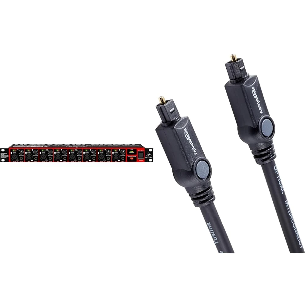 Behringer ADA8200 Microphone Preamplifiers & Amazon Basics Digital Optical Audio Toslink Cable 1.83 m