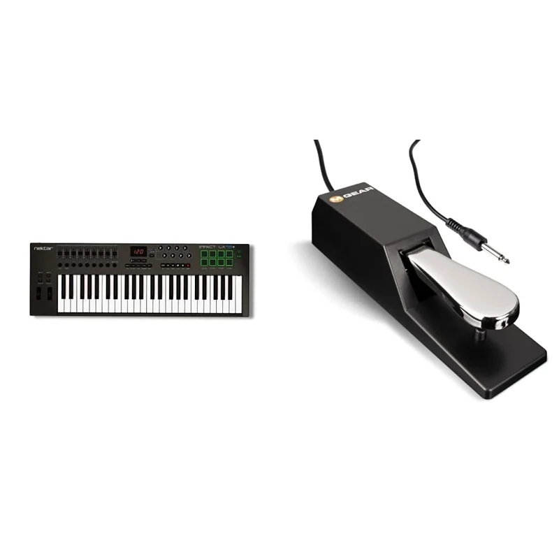Nektar Impact LX49+ USB MIDI Keyboard Controller DAW Integration & M-Audio SP-2 - Universal Sustain Pedal with Piano Style Action, The Ideal Accessory for MIDI Keyboards, Digital Pianos