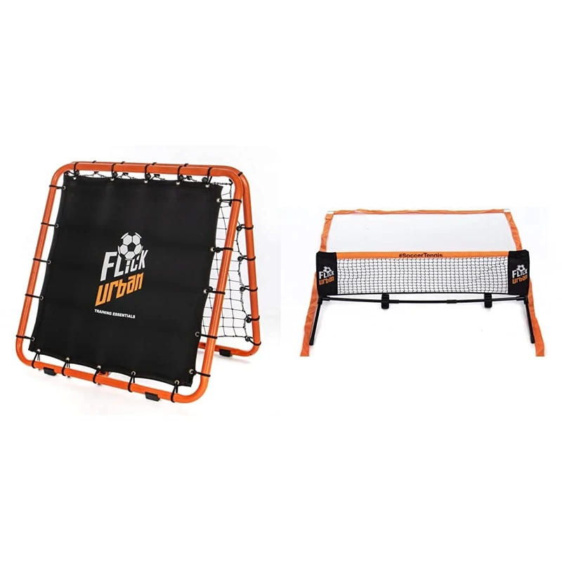 FLICK Urban Dual Speed Rebounder - 2-In-1 Adjustable Double Sided Football Rebounder & Rebounder Net - Soccer Training Equipment – Portable Goalkeeper Precision Training Equipment