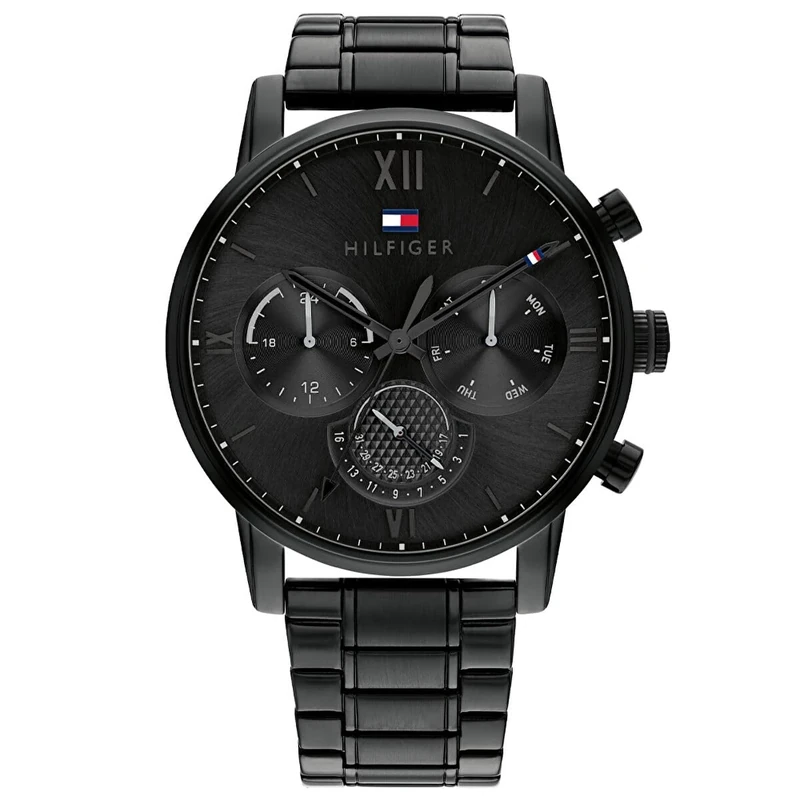 Tommy Hilfiger Analogue Multifunction Quartz Watch for Men with Black Stainless Steel Bracelet - 1791879