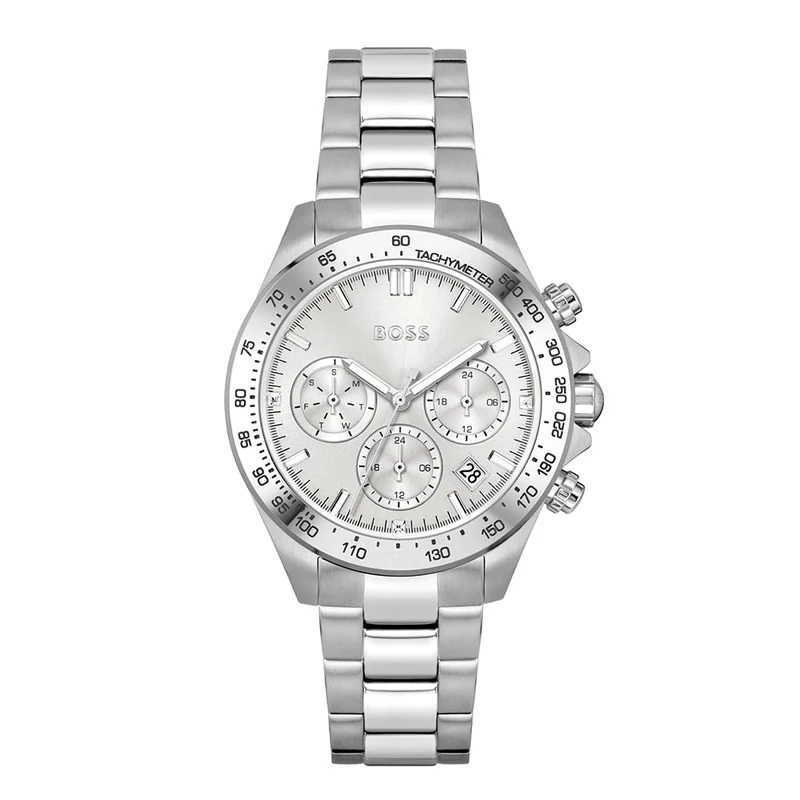 BOSS Analogue Multifunction Quartz Watch for Women Novia Collection with Silver Stainless Steel Bracelet - 1502616