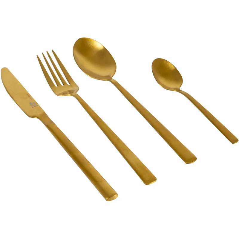 Bo-Camp 16-Piece Fairbanks Cutlery Set, Gold - Image 1