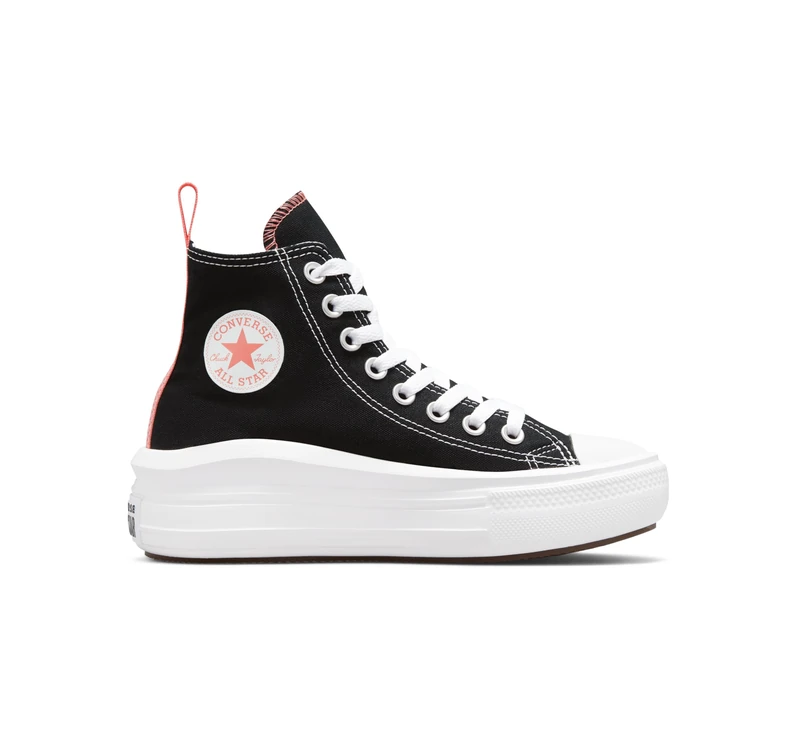 Converse All Star Move Gs Trainers Black Pink Salt White - 5.5 UK