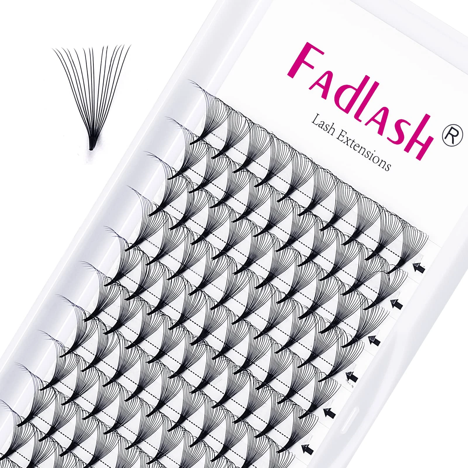 Volume Eyelash Extensions 14D 0.07mm D Curl 14mm Premade Fans Eyelash Extensions Middle Stem Professional Pre Made Fan Eyelashes(14D-0.07-D,14mm)