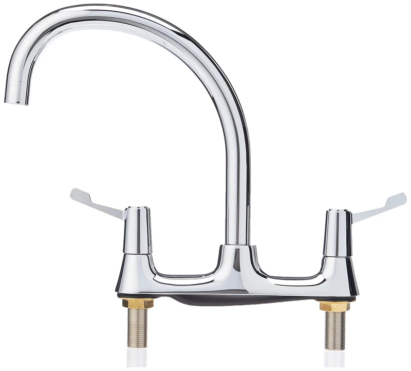 Bristan Value Deck Sink Mixer with Durable Ceramic Disc Valves, Deck Mounted Kitchen Tap Mixers, Chrome Finish