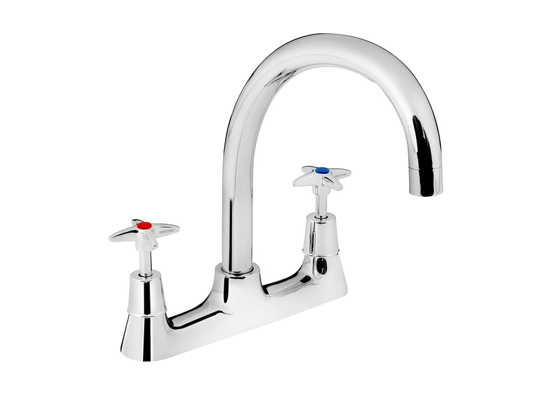 Bristan X Head Deck Sink Mixer Chrome, Chrome Plated