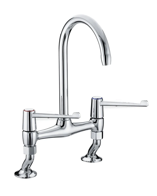 Bristan VAL2 BRDSM C 6 CD Value Deck & Bridge Sink Mixers, Chrome
