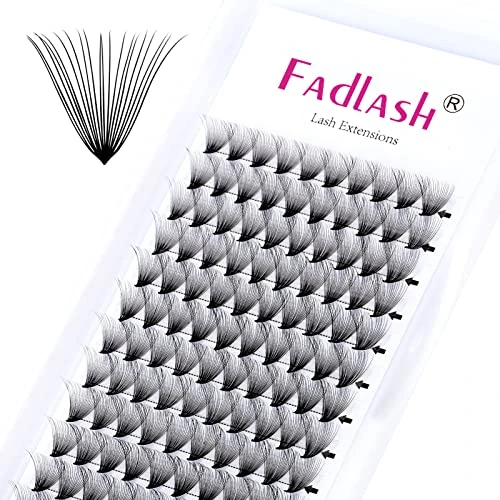 Russian Volume Lashes 20D 0.07mm C Curl 19mm Middle Stem Volume Eyelash Extensions Premade Fans Eyelash Extensions(20D-0.07-C,19mm)
