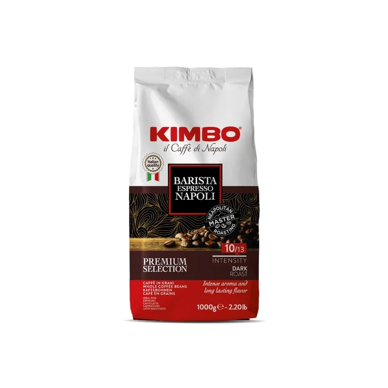 Kimbo Coffee, Espresso Napoli, Italian Whole Coffee Beans, Dark Roast, 10/13, 6 x 1kg