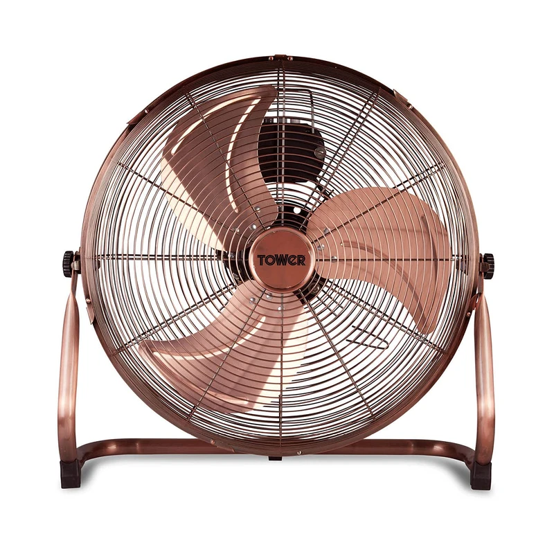 Tower Metal High-Speed Velocity Floor Fan with Adjustable Tilt, 18”, 100W, Copper, T662000C