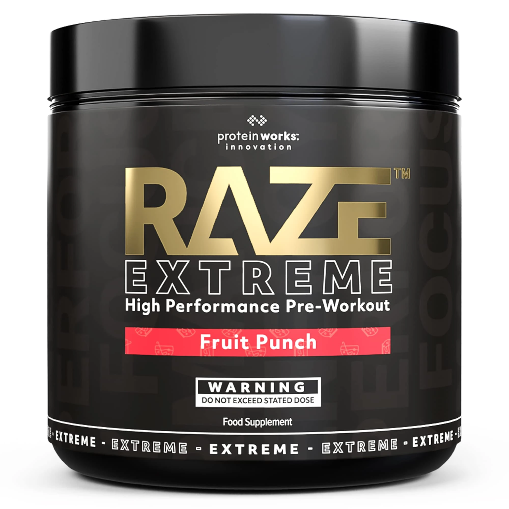 Protein Works - Raze Extreme Pre Workout | Creatine, Caffeine & Beta Alanine | Energy Drink | Tropical Fruit Punch | 30 Servings