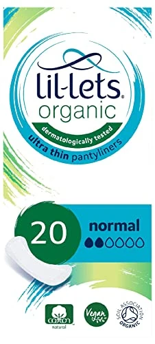 Lil-Lets Organic Cotton Ultra Thin Normal Panty Liners, Pack of 20 Panty Liners