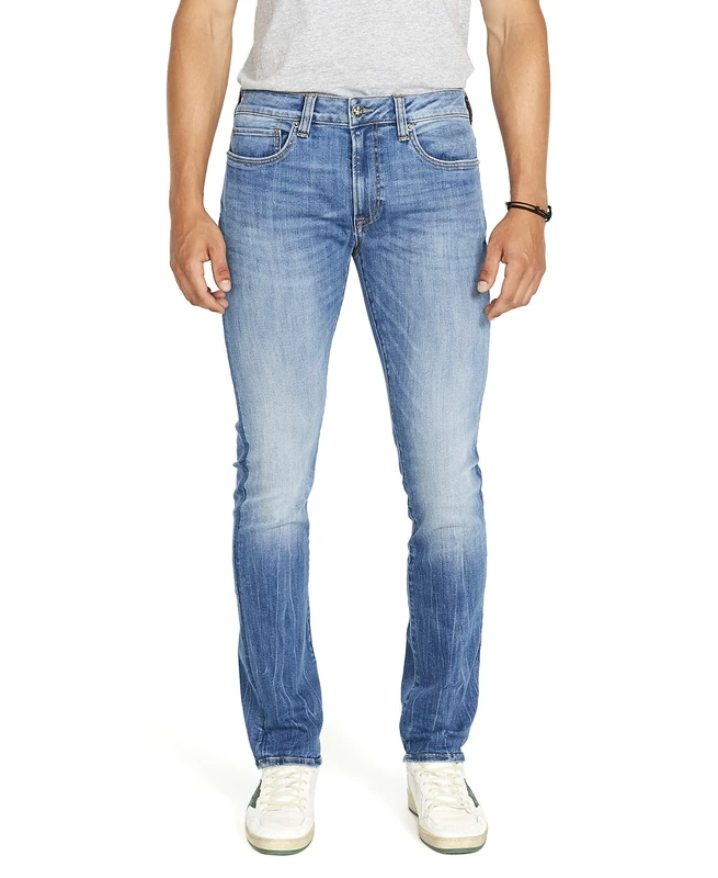 Buffalo David Bitton Men's Slim ASH Jeans, VEINED and Crinkled Indigo, 27 30
