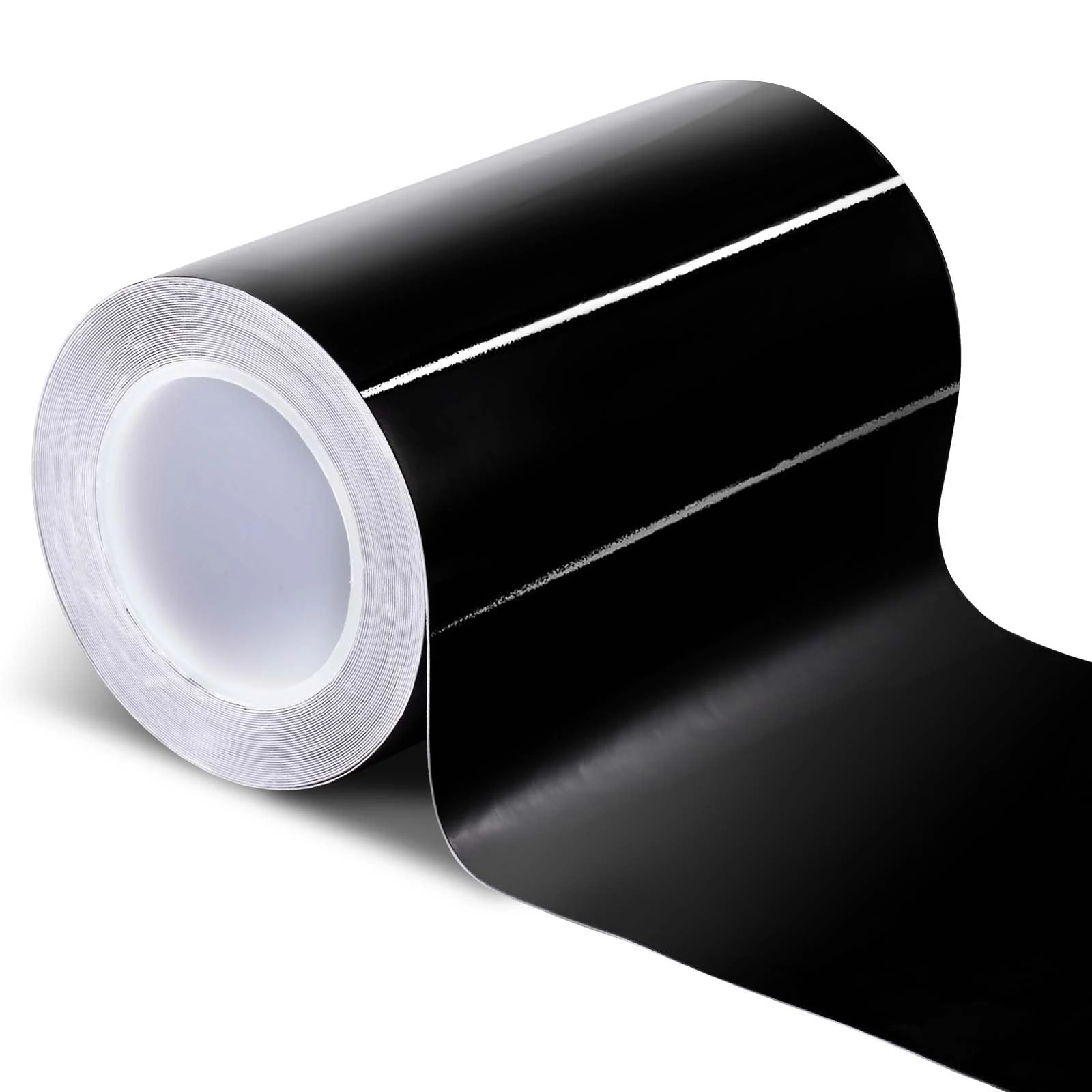 Spurtar Gloss Black Vinyl Wrap Tape-4 inch x 20 Ft Vinyl Wrap for Cars Air Release Strong Adhesive Detailing Paper Anti-Scratch Tape Door Sill Protectors Strips for Most Vehicles (10cm x 6m)