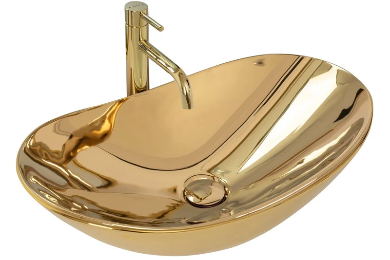 Rea Bathroom Sink Made of Ceramic Royal Gold - Gold - REA-U4545