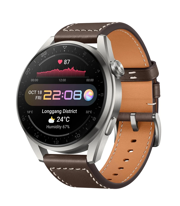 HUAWEI WATCH 3 Pro - 4G Connected Smartwatch with All-Day Health Monitoring, Independent Calling, 24/7 SpO2 and Heart Rate Monitoring, Built-in GPS, Up to 21 Days Battery Life, Brown Leather