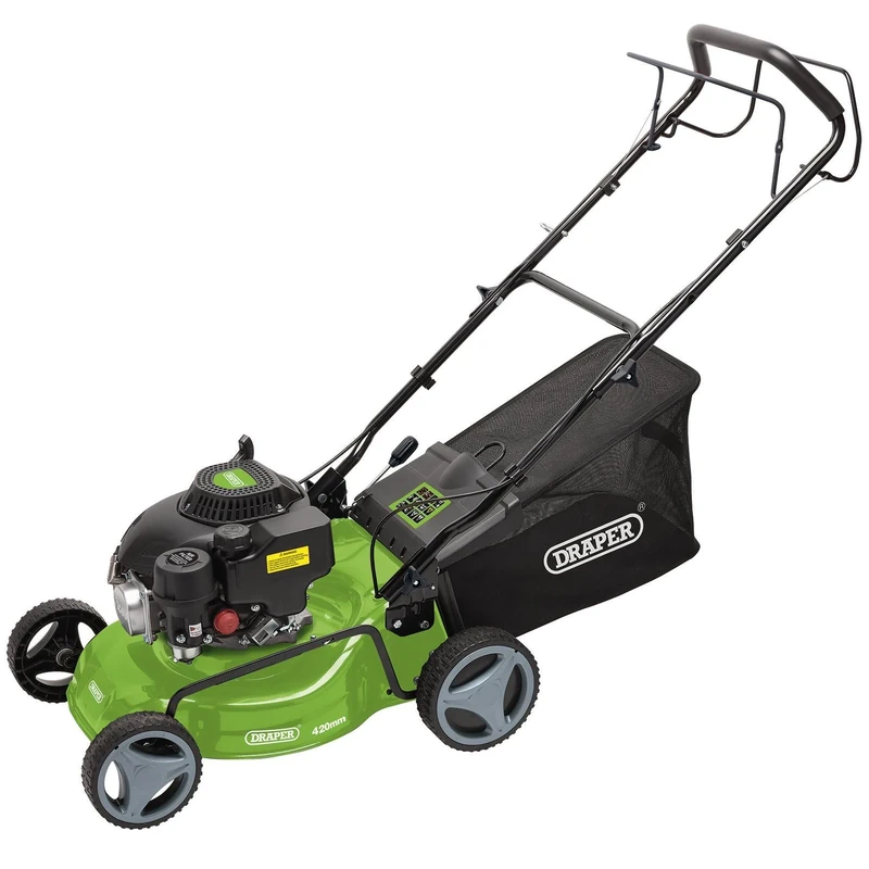 Draper 08671 Steel Deck Petrol Lawn Mower, 420mm, (132cc/3.3HP)