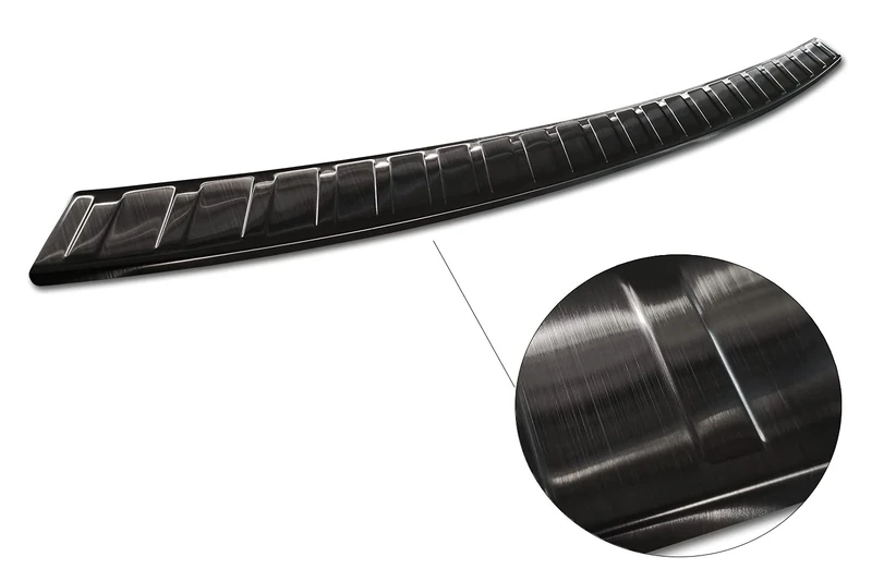 Avisa Black Stainless Steel Rear bumper protector compatible with BMW iX3 (G08) 2020- 'Ribs'