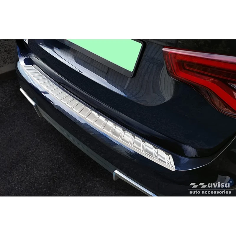 Avisa Stainless Steel Rear bumper protector compatible with BMW iX3 (G08) 2020- 'Ribs'