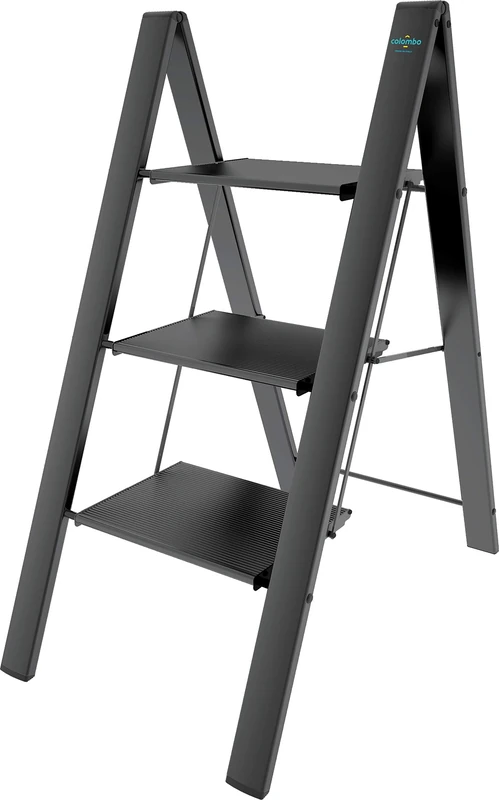 Colombo Domestic Ladder, Anodized aluminium, Black, 3 Steps