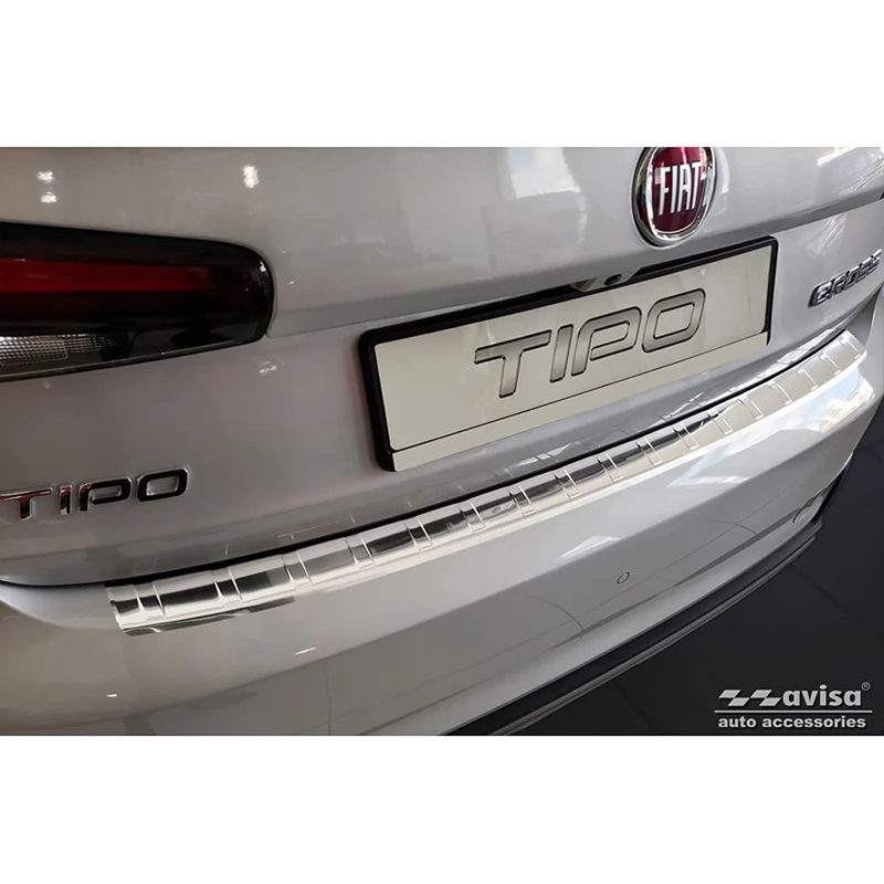 Avisa Stainless Steel Rear bumper protector compatible with Fiat Tipo Cross 2020- 'Ribs'