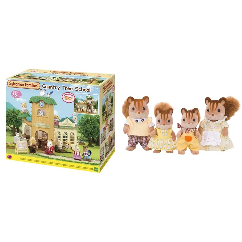 Sylvanian Families - Country Tree School & Walnut Squirrel Family