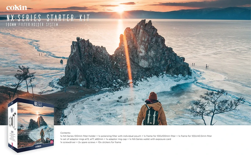 COKIN NX-Series Starter Kit inc. 100mm Filter-Holder + CPL + Wallet + 2x filter frames (100x100mm / 100x143,5mm) + ø72/77/82mm Adapter ring + accessories