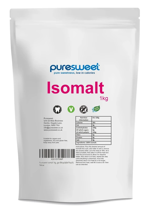 Puresweet Isomalt 1kg, Perfect for Making Cake Decorations, Sugar Free Candy and Replacing Sugar (Recyclable Pouch)