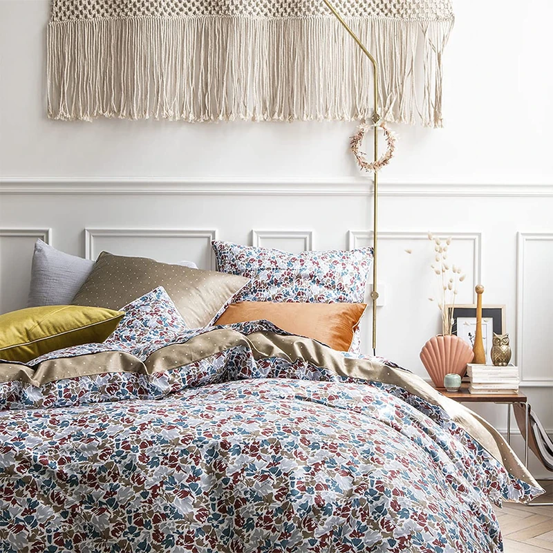 Percale Cotton Duvet Cover 140 x 220 cm Pebbles Illusion - Image 1