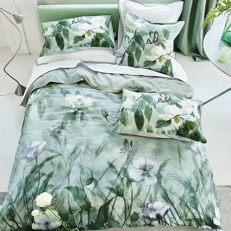Kiyosumi Printed Cotton Satin Duvet Cover Set, 260 cm x 240 cm, Watercolour