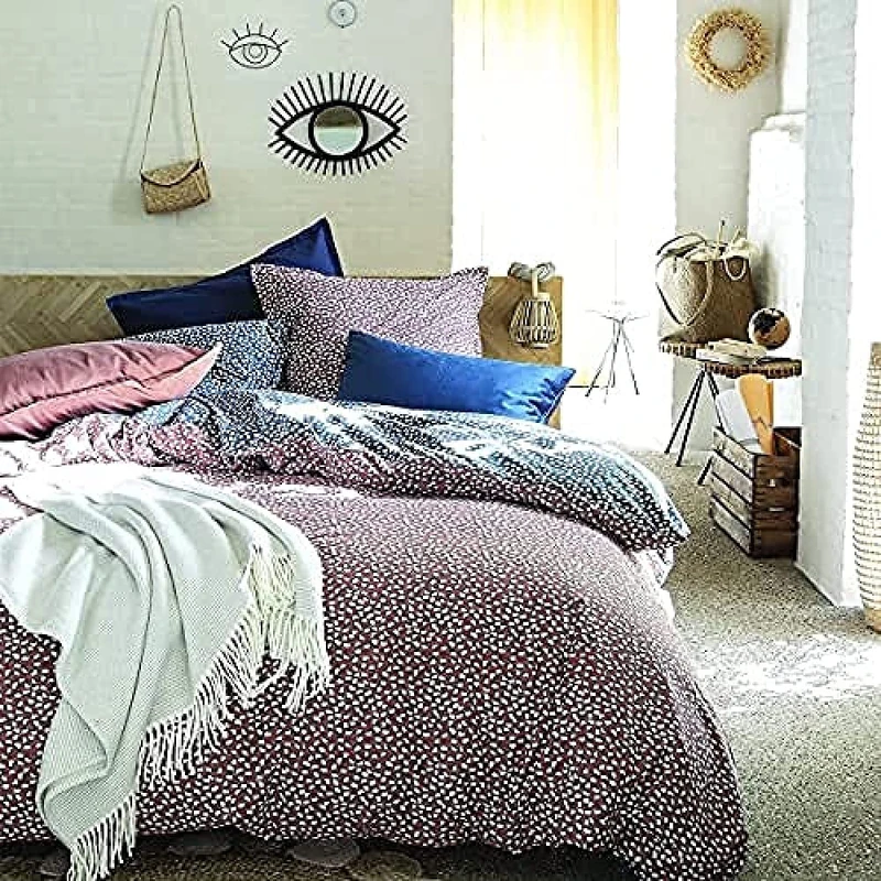 Printed Cotton Satin Duvet Cover, Wink