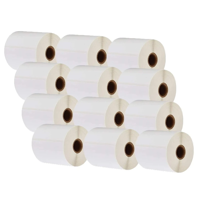 Zebra Label for 100 mm x 150 mm - 12 Rolls of Pack Label x 370 Pieces Per Roll = 4440 Labels Self-Adhesive Compatible for Dymo Labelwriter & Seiko Label Printers