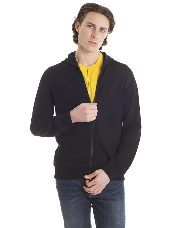 Armani Exchange Casual embossed logo, back line sweatshirt, black, M