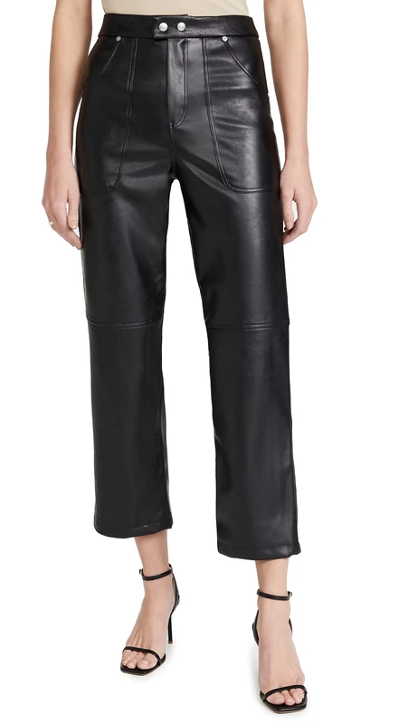 [BLANKNYC] Women's Baxter Vegan Leather Straight Leg, Track Record, 26 Regular - Image 1