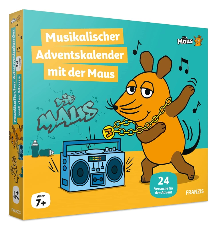 Franzis 67270 – Mouse Musical Advent Calendar, 24 Boxes for the Advent season around the theme of music, recommended from 7 years