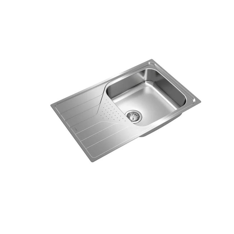 Teka Universe 50 T-XP 1C 1E Max – Kitchen Sink 1 Bowl with Drainboard, Built-in for 50 cm Cabinet, Manual Drain Valve, Stainless Steel