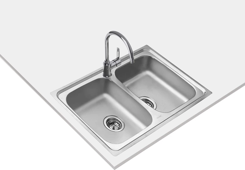 Teka StarBright 2 Basin Sink Stainless Steel Matt Finish 50 x 79 x 16 cm