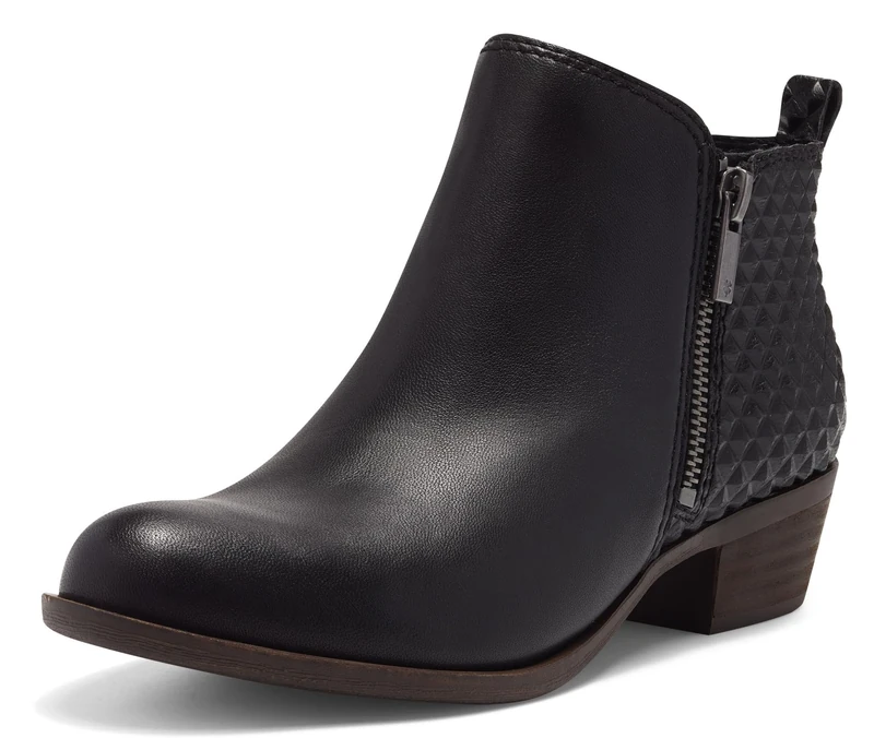 Lucky Brand Women's Basel Bootie Ankle Boot, Black/Black, 11