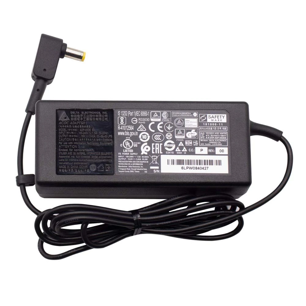 Genuine Delta 65W Charger for Acer Aspire 5 A515-52, A515-52-5109, ASPIRE E1-571 ASPIRE 5720 5332, 5738Z, 5315 5735 5920, 8920 8920G, 5732Z, Aspire F15 F5-573G, A317-51G Laptop Power Adapter