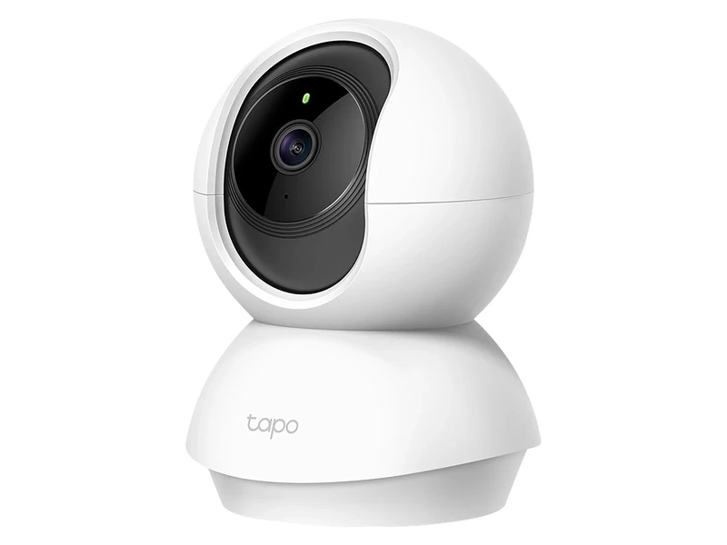 Tapo 3MP Indoor Wi-Fi Camera (2K), Surveillance Camera, Night Vision, Real Time Notifications, Cloud Storage and MicroSD up to 256GB, Works with Alexa and Google Assistant C210, bianco